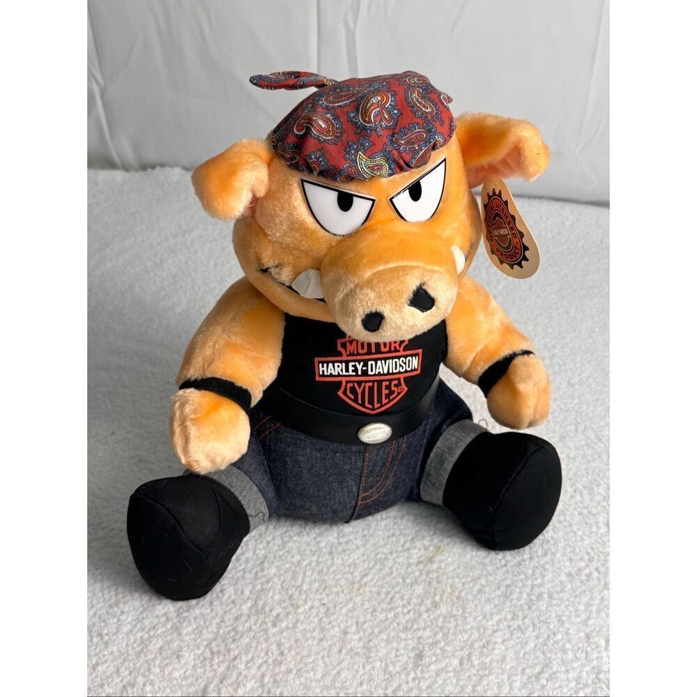Vintage Harley Davidson Motorcycle Plush Biker Pig “Hog”